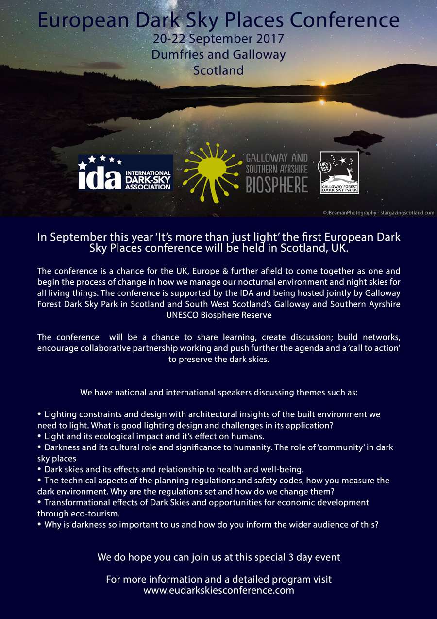 European Dark Sky Places Conference, 20-22 September 2017